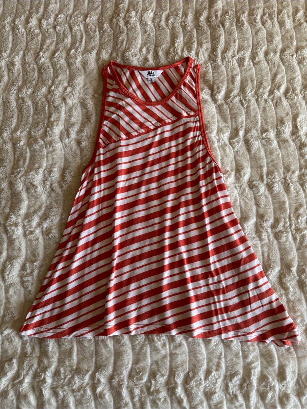 Jack by BB Dakota Orange & White Striped A-Line Tank - Picture 1 of 3